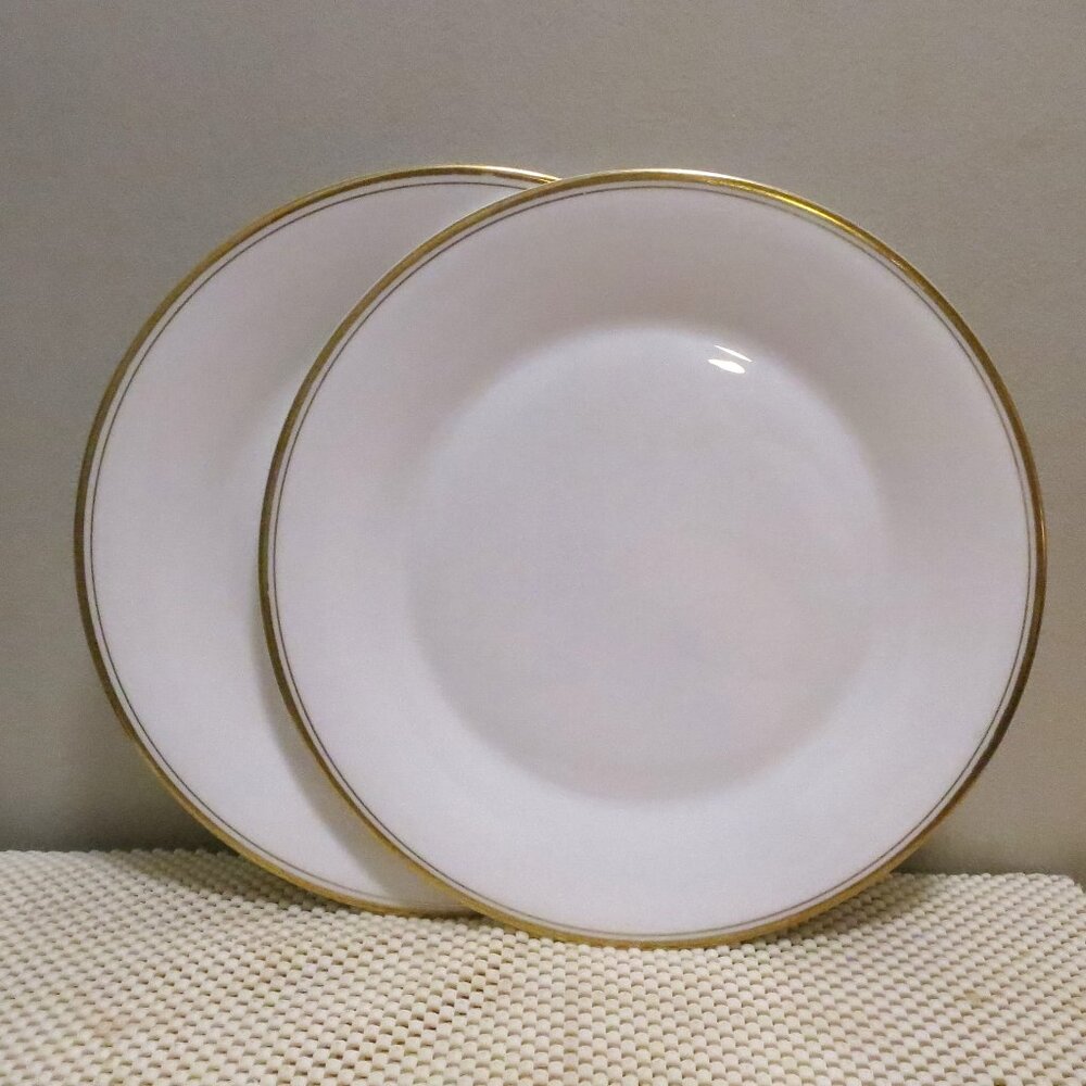 Royal Doulton Two Dinner Plates Gold Concord 10.75" #5049 Bone China England